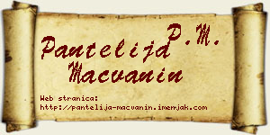 Pantelija Mačvanin vizit kartica
